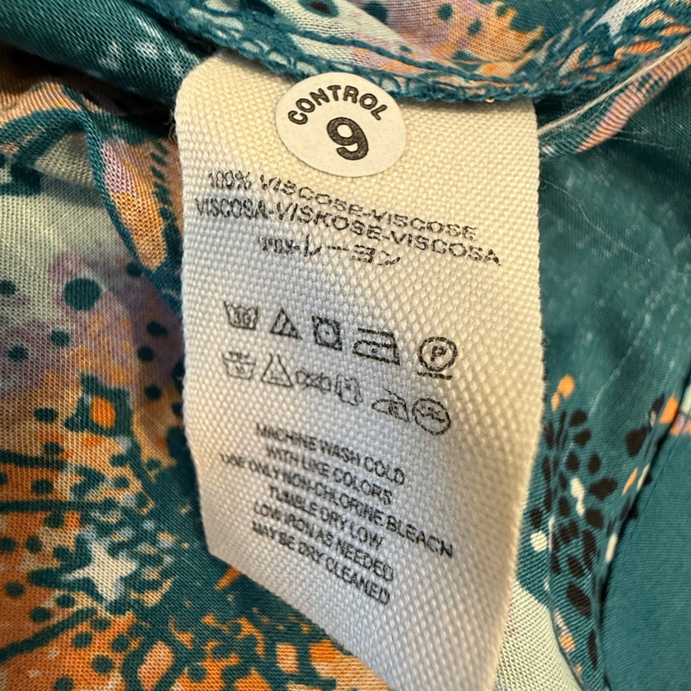 Free People teal floral boho top dolman long sleeve SZ XS - Picture 8 of 14